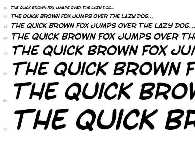 SF Toontime font waterfall